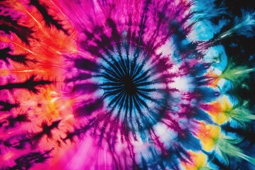 vibrant tie-dye background with a mesmerizing spiral design, created with Generative Ai Technology