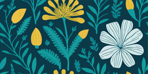 Leafy Tropical Patterns: Marigold Accents for a Fresh Perspective