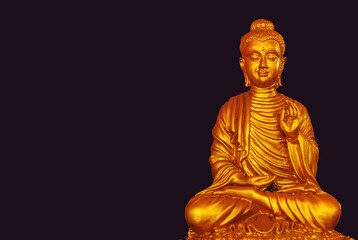 Budha golden you from nature stone ancient ancient times cliping part