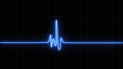 neon heart pulse. heartbeat Electrocardiogram.