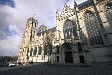 Naklejka premium Gothic Grandeur: The Saint Nicholas Church in Ghent, Belgium