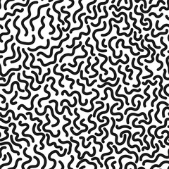 Seamless organic rounded lines pattern. Illustration on transparent background