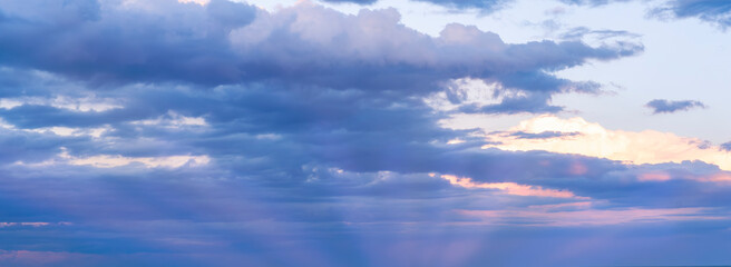 unique natural phenomenon of glow from below the sea to amazing evening colorful clouds, bright...