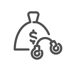 Financial crime related icon outline and linear symbol.
