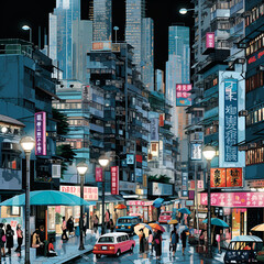 Fototapeta na wymiar city at night,Tokyo,AI generated