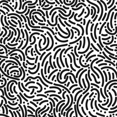 Seamless organic rounded lines pattern. Illustration on transparent background