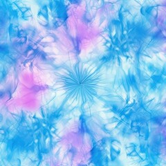 Fototapeta na wymiar Vibrant tie-dyed background with a star design in shades of blue and pink, created with Generative Ai Technology