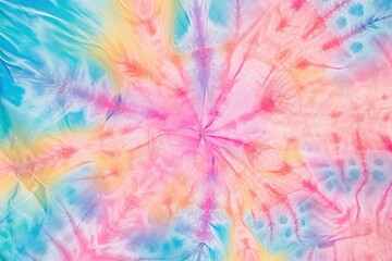 Vibrant and colorful tie-dyed background with a multitude of different colors, created with Generative Ai Technology