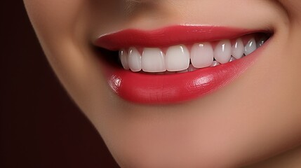 Obraz premium Beautiful smile girl with white teeth new quality universal colorful technology stock image illustration design, generative ai