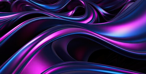 Fototapeta premium Vibrant abstract background with flowing waves of purple and blue colors, created with Generative Ai Technology