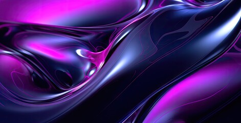 Vibrant and dynamic abstract background with flowing curves in shades of purple and blue, created with Generative Ai Technology