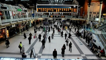 Train Station waiting for the train waiting for the arriving train people waiting and boarding trains at subway station platform - Powered by Adobe