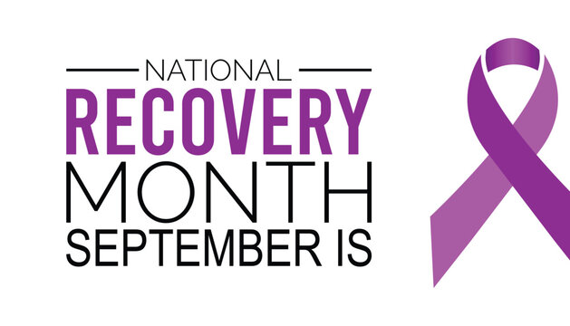 Vector illustration on the theme of National Recovery month observed each year during September.  banner design template Vector illustration background design.