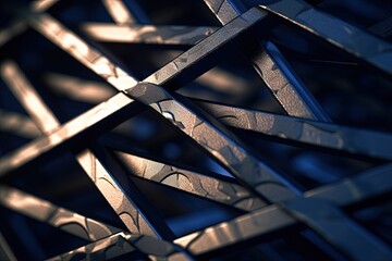 Close-up of a metal structure, abstract background created with Generative Ai Technology