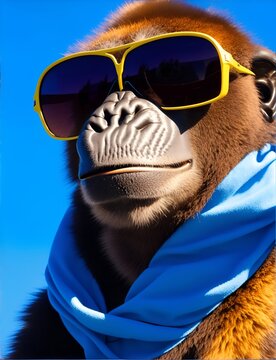 gorilas wearing sunglasses