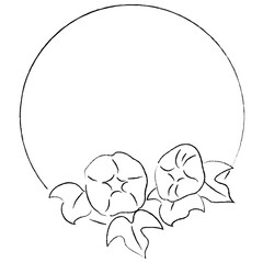 朝顔のイラストフレーム