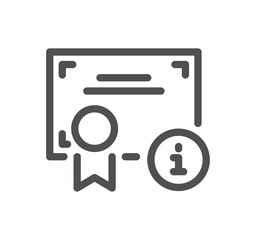 Diploma and certificate related icon outline and linear symbol.
