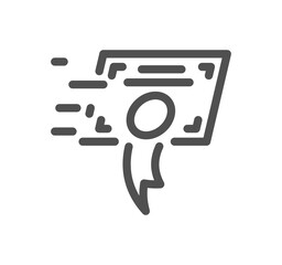 Diploma and certificate related icon outline and linear symbol.

