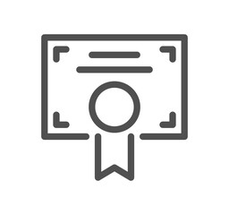 Diploma and certificate related icon outline and linear symbol.
