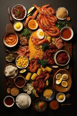 Obraz na płótnie Canvas Brazilian food, mouthwatering, colorful, diverse, energetic