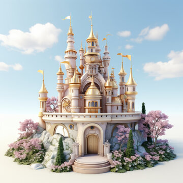 Enchanted Castle 3D, created with Generative Al technology.