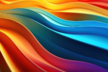 Vibrant and abstract multicolored background with flowing wavy lines, created with Generative Ai Technology