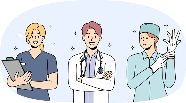 Smiling diverse doctor in uniform in hospital