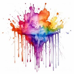 Fototapeta premium Colorful paint splatter on a white background, created with Generative Ai Technology