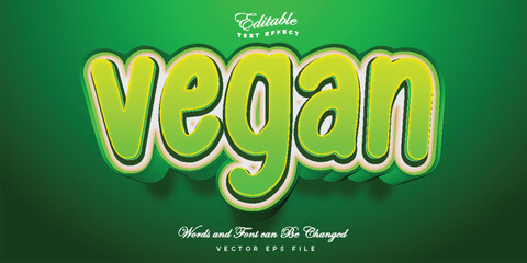 Editable text style effect.Vegan text style theme