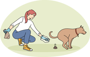 Taking care of pets and environment concept