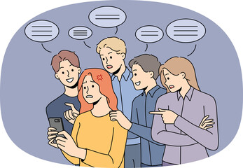 Stressed woman meddled with comment in social media