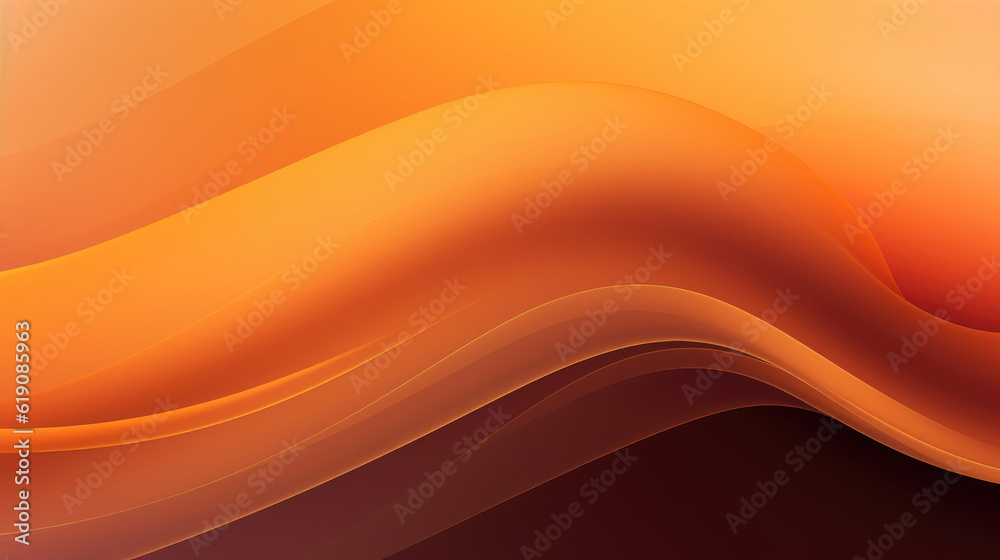 Wall mural Light Orange abstract line and wave gradient background. Generative Ai