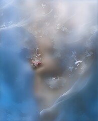 Photo of a woman swimming in a lake