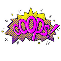 Comics text sound effects. Bubble speech phrase Ooops. Vector illustration