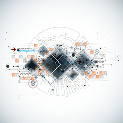 Template for science and technology presentation. Plexus style background.