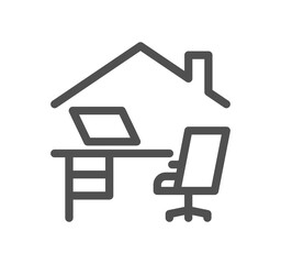 Work place related icon outline and linear symbol.
