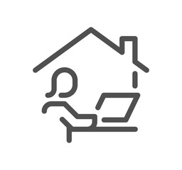 Work place related icon outline and linear symbol.
