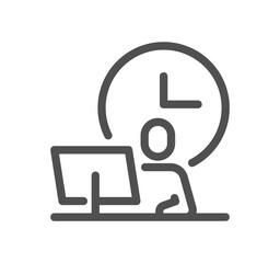 Work place related icon outline and linear symbol.
