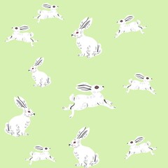 Rabbit pattern design for textile 