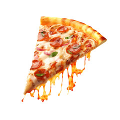 slice of pizza created with Generative AI - obrazy, fototapety, plakaty