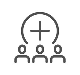 Team work related icon outline and linear symbol.
