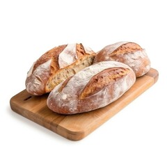 Bread isolated on white (generative AI)