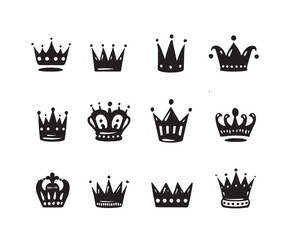 Сrown of the collection, hand drawn illustrations. Vector.	
