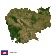 Cambodia Topography Country  Map Vector