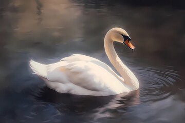 swan on the lake  Generative AI
