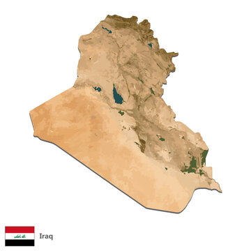 Iraq Topography Country  Map Vector