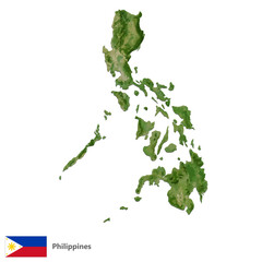 Philippines Topography Country  Map Vector