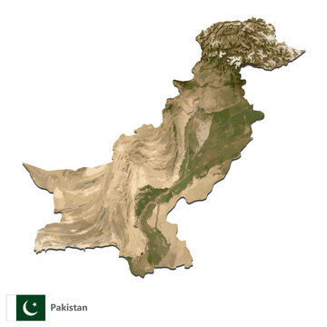 Pakistan Topography Country  Map Vector