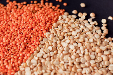 Fototapeta premium A variety of cereals lies on the table