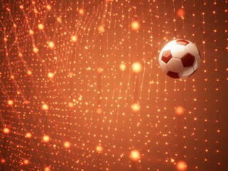 Fototapeta premium football ball 3d object. 3d illustration. graphic background element. sport abstract backdrop. soccer render design competition concept art. digital technology element beautiful lighting ground empty
